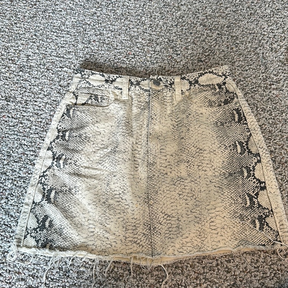 Denim Snakeskin print skirt
